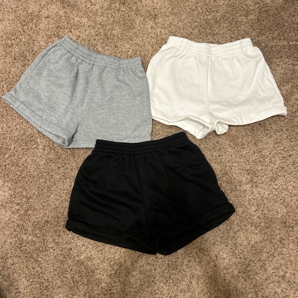 Women's Casual Shorts - Black, Gray, and White
